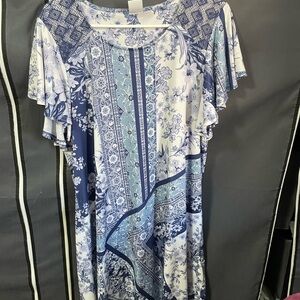 Floral Patchwork Blue Top